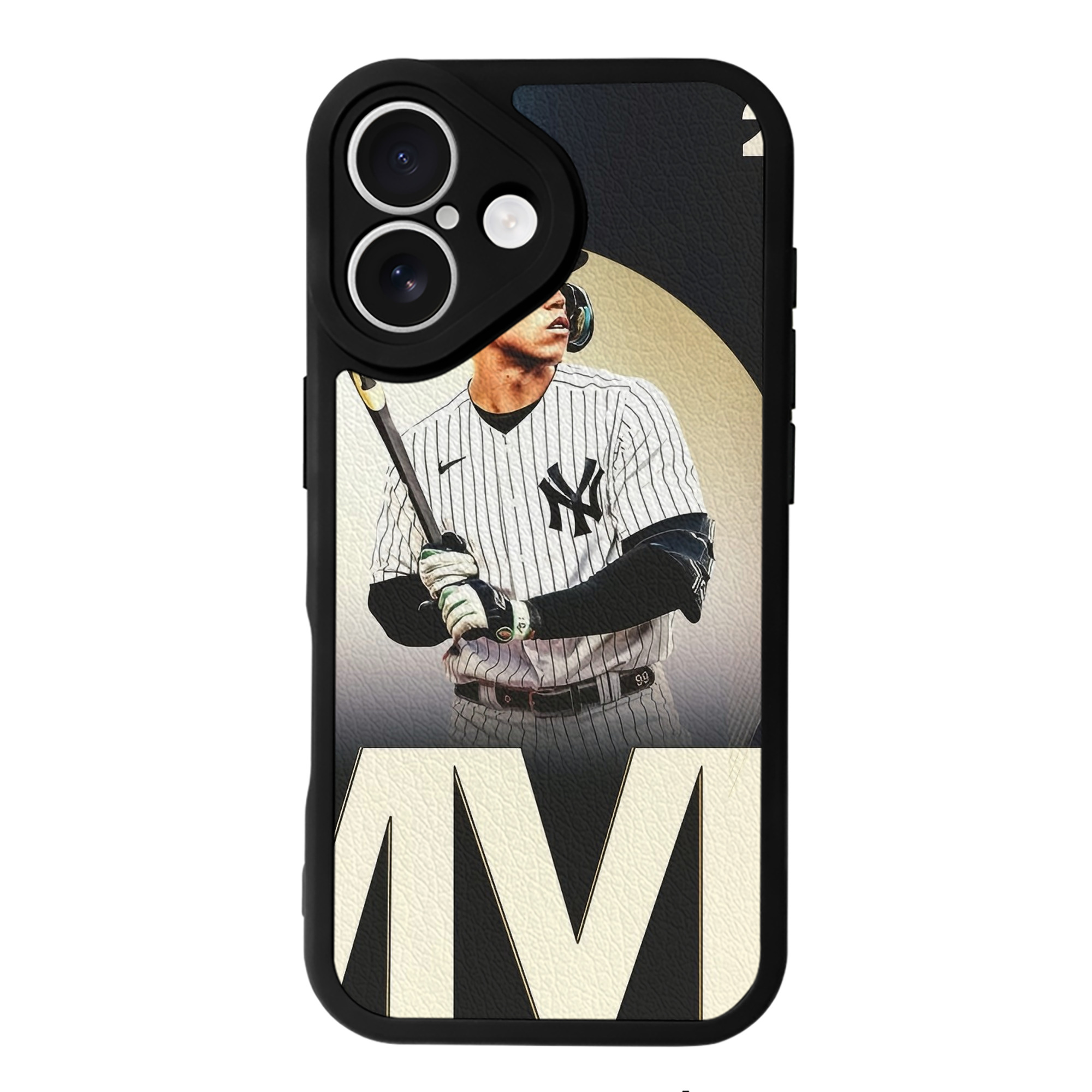 Aaron Judge MVP IPhone 16 Silicone Leather Case – UV Print, Lambskin Texture – Perfect Fit, Wireless Charging Compatible, Scratch Resistant, Precise Cutouts – Stylish Protection For IPhone 16